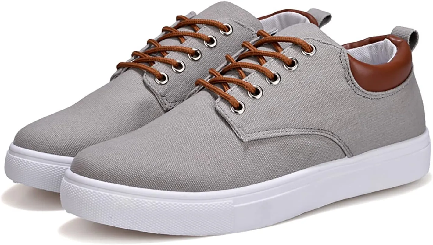BORAMAX Men's Black Low Top Shoes Canvas Sneaker with Soft Insole Causal Dress Shoes for Men Comfortable Walking Shoes