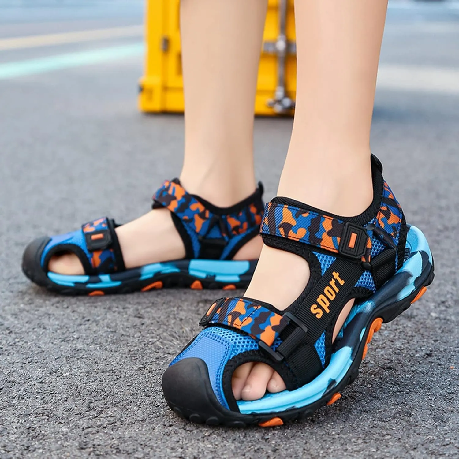 Boys Hiking Sandals Camouflage Closed-Toe Summer Outdoor Athletic Sport Beach Casual Sandals for Kid 2025 Fashion