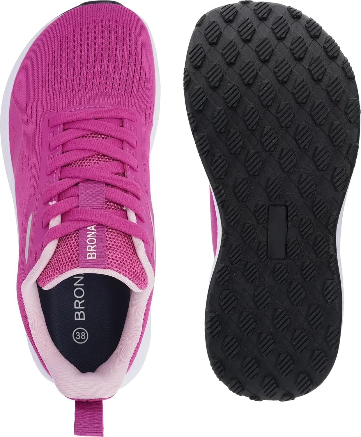 BRONAX Women's Wide Toe Box Road Running Shoes | Wide Athletic Tennis Sneakers with Rubber Outsole