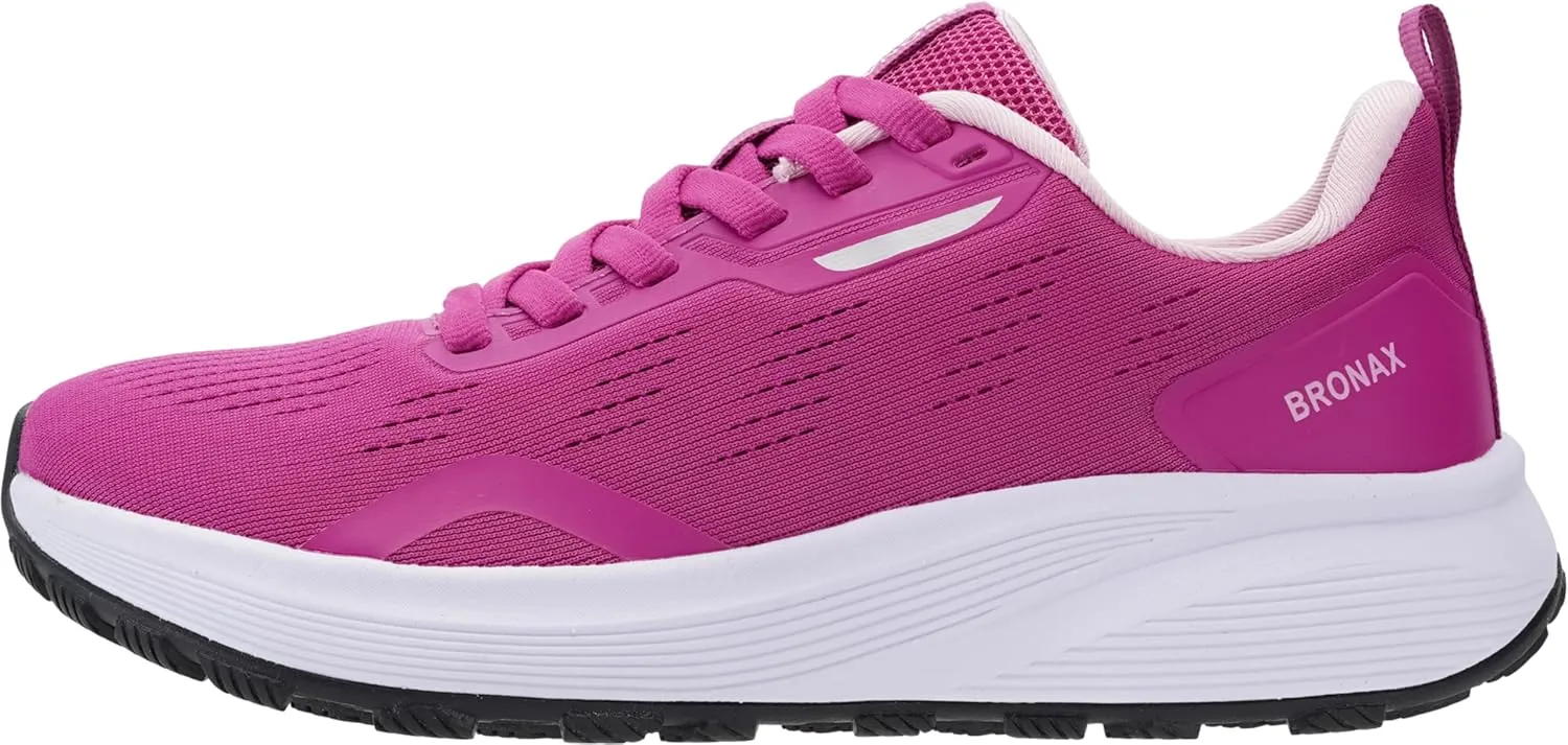 BRONAX Women's Wide Toe Box Road Running Shoes | Wide Athletic Tennis Sneakers with Rubber Outsole