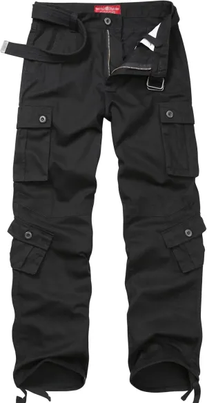 Cargo Pants for Men, Camo Pants Relaxed Fit Utility Hiking Pants, Ripstop Work Pants with 8 Pockets