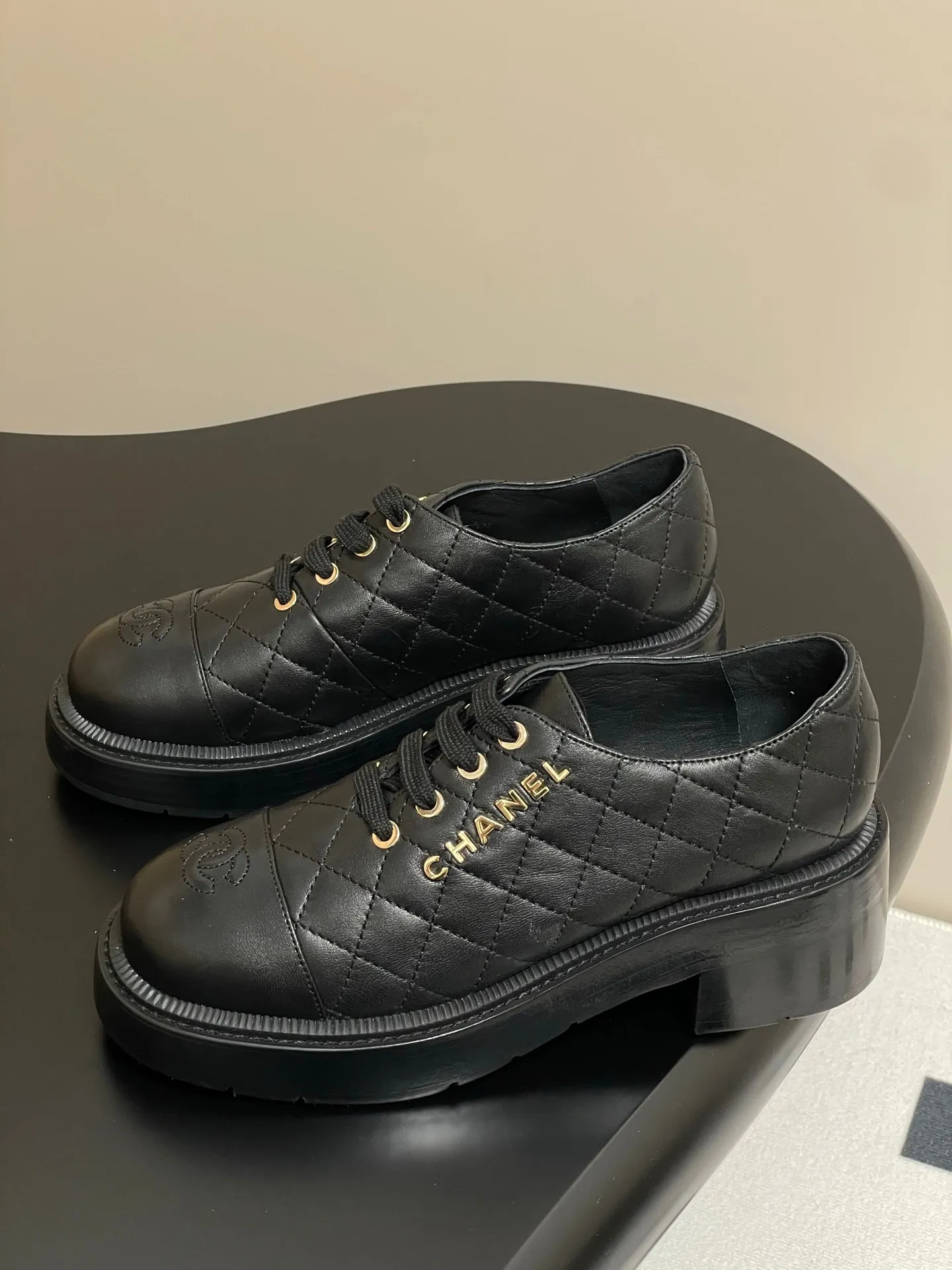 CC 25K Thick-Soled 45mm Loafer Black Lambskin 247706