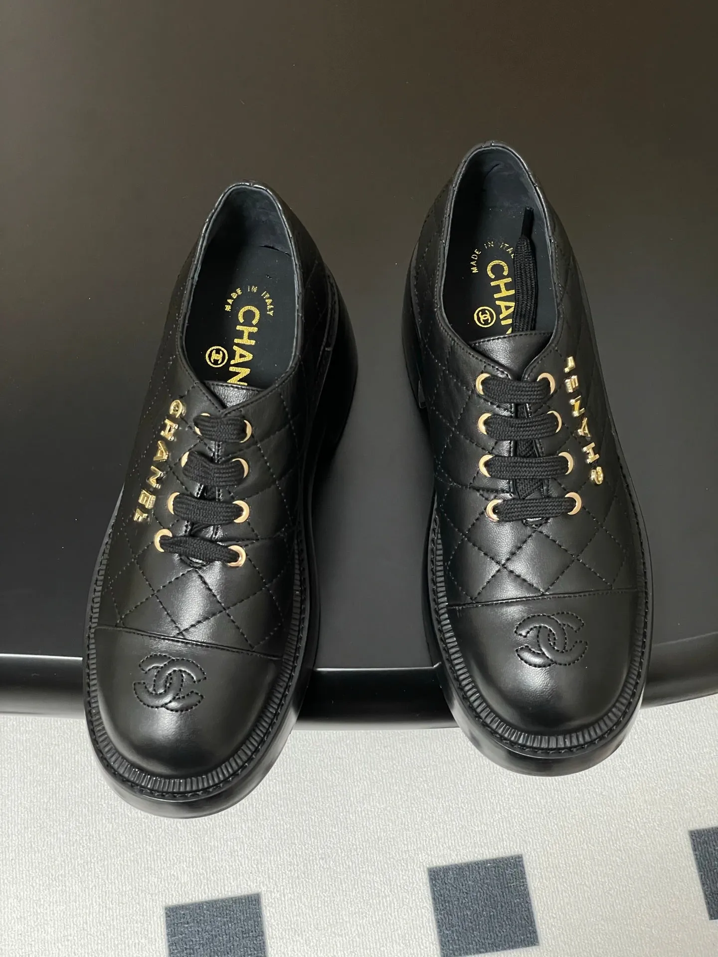 CC 25K Thick-Soled 45mm Loafer Black Lambskin 247706