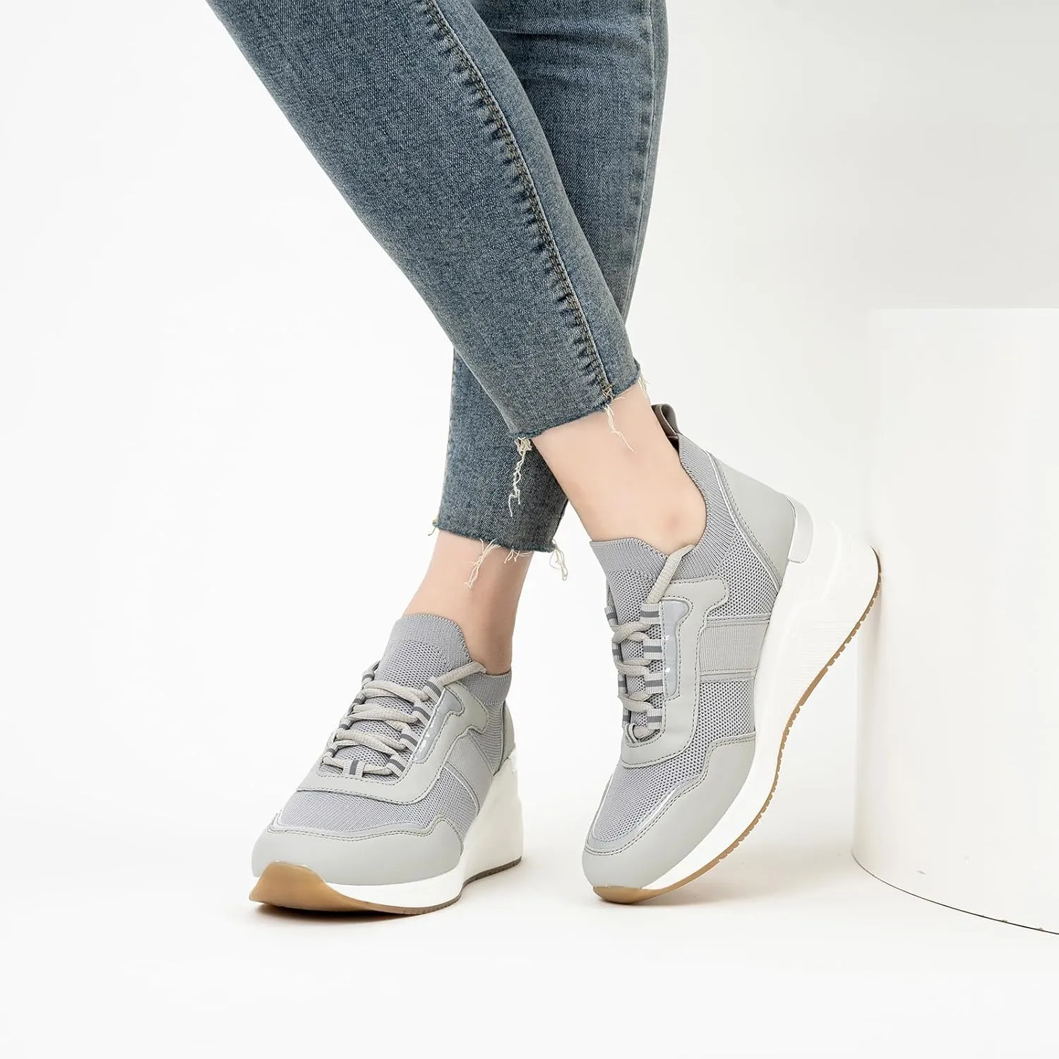Cestfini Wedge Sneakers for Women - Wedge Tennis Shoes Non-Slip Women Fashion Sneakers