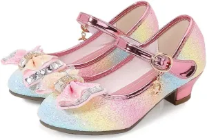 Children's Girl Mary Jane Bright Shoes Low Heel Princess Flower Wedding Birthday Party Dress Low Heel Flats