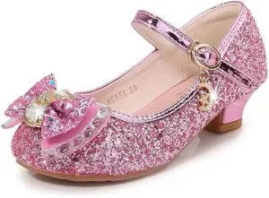 Children's Girl Mary Jane Bright Shoes Low Heel Princess Flower Wedding Birthday Party Dress Low Heel Flats