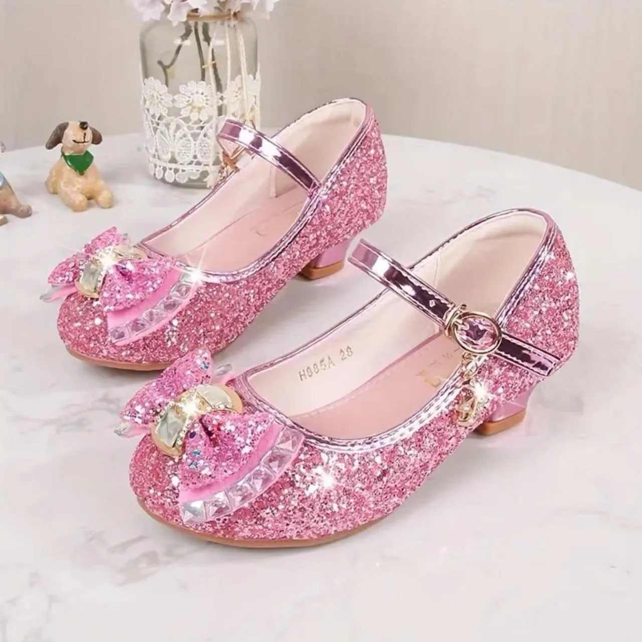 Children's Girl Mary Jane Bright Shoes Low Heel Princess Flower Wedding Birthday Party Dress Low Heel Flats