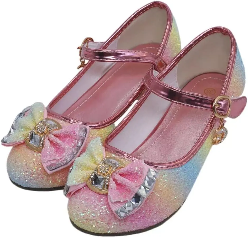 Children's Girl Mary Jane Bright Shoes Low Heel Princess Flower Wedding Birthday Party Dress Low Heel Flats