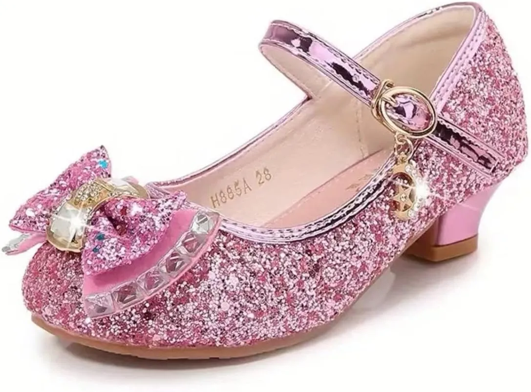 Children's Girl Mary Jane Bright Shoes Low Heel Princess Flower Wedding Birthday Party Dress Low Heel Flats