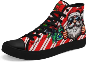 Christmas High-Top Sneakers for Womens Girls,Holiday-Themed Canvas Shoes Comfortable Casul high Tops,Xmas Gift