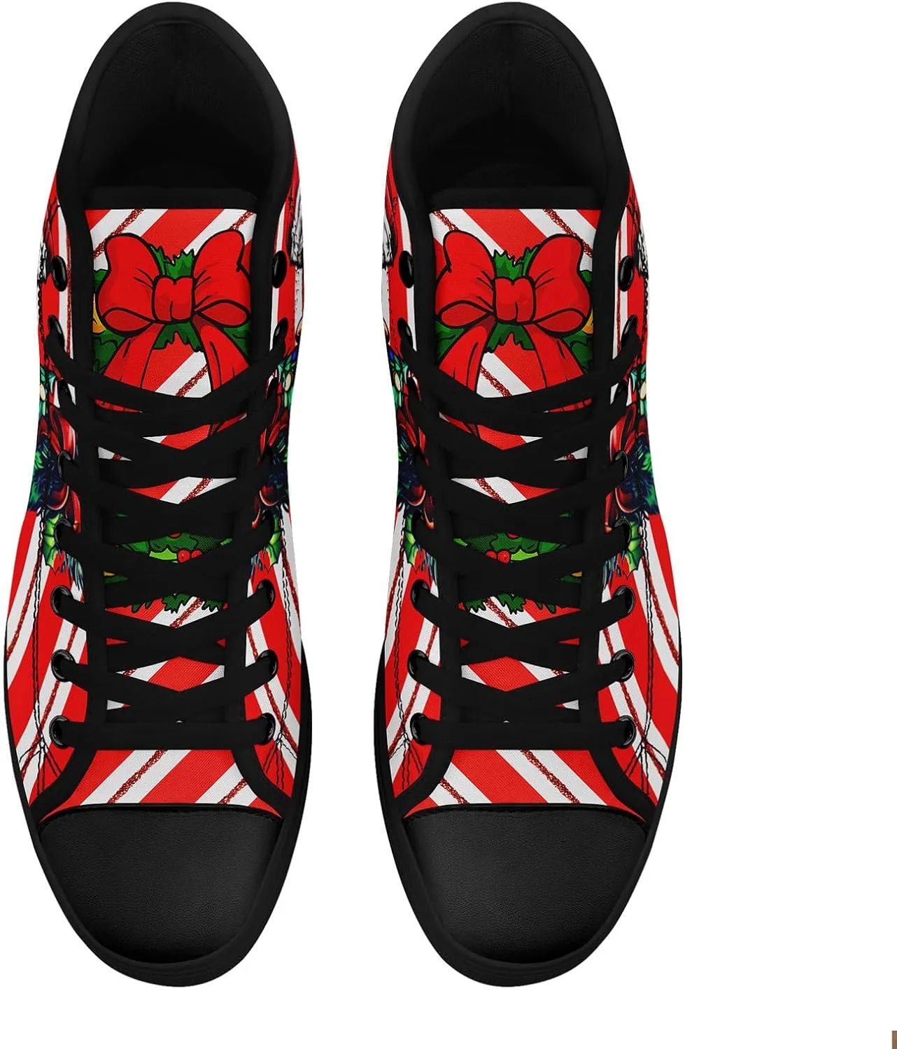 Christmas High-Top Sneakers for Womens Girls,Holiday-Themed Canvas Shoes Comfortable Casul high Tops,Xmas Gift