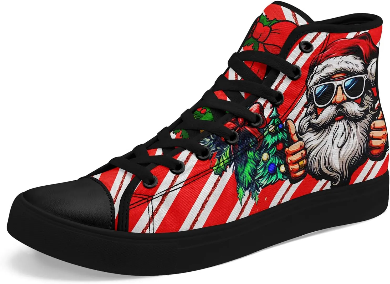 Christmas High-Top Sneakers for Womens Girls,Holiday-Themed Canvas Shoes Comfortable Casul high Tops,Xmas Gift