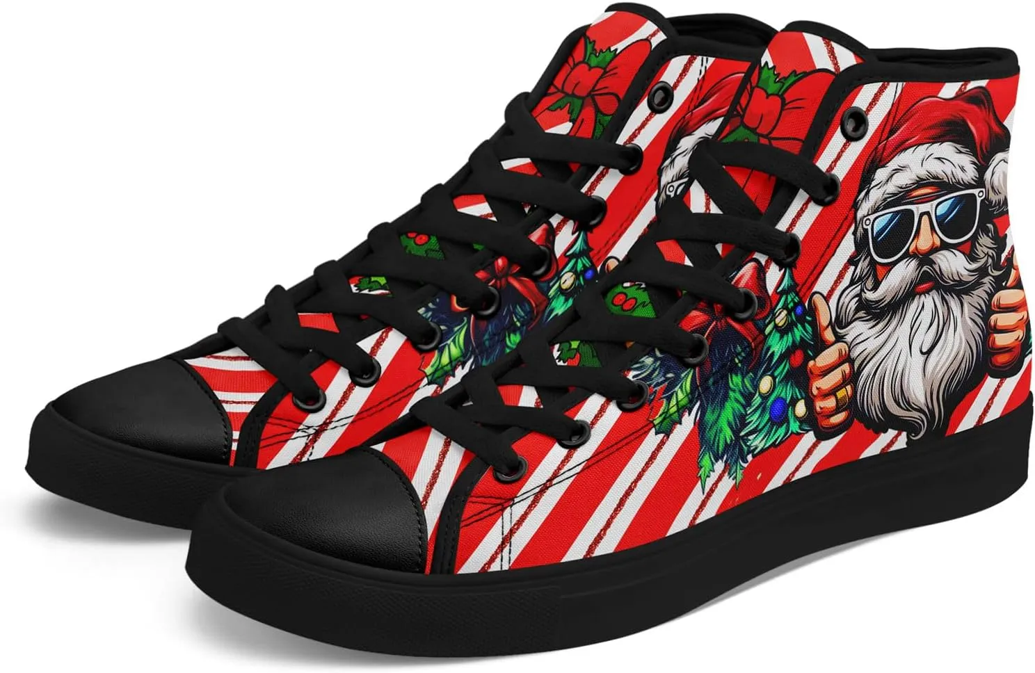 Christmas High-Top Sneakers for Womens Girls,Holiday-Themed Canvas Shoes Comfortable Casul high Tops,Xmas Gift