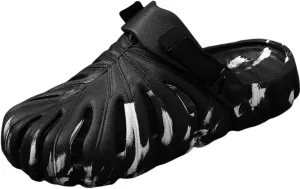 Clog Sandals with Breathable Hollow-Out Design, Casual Slip-On Shoes for Indoor,- Solid Color, Round Toe, Easy Care,