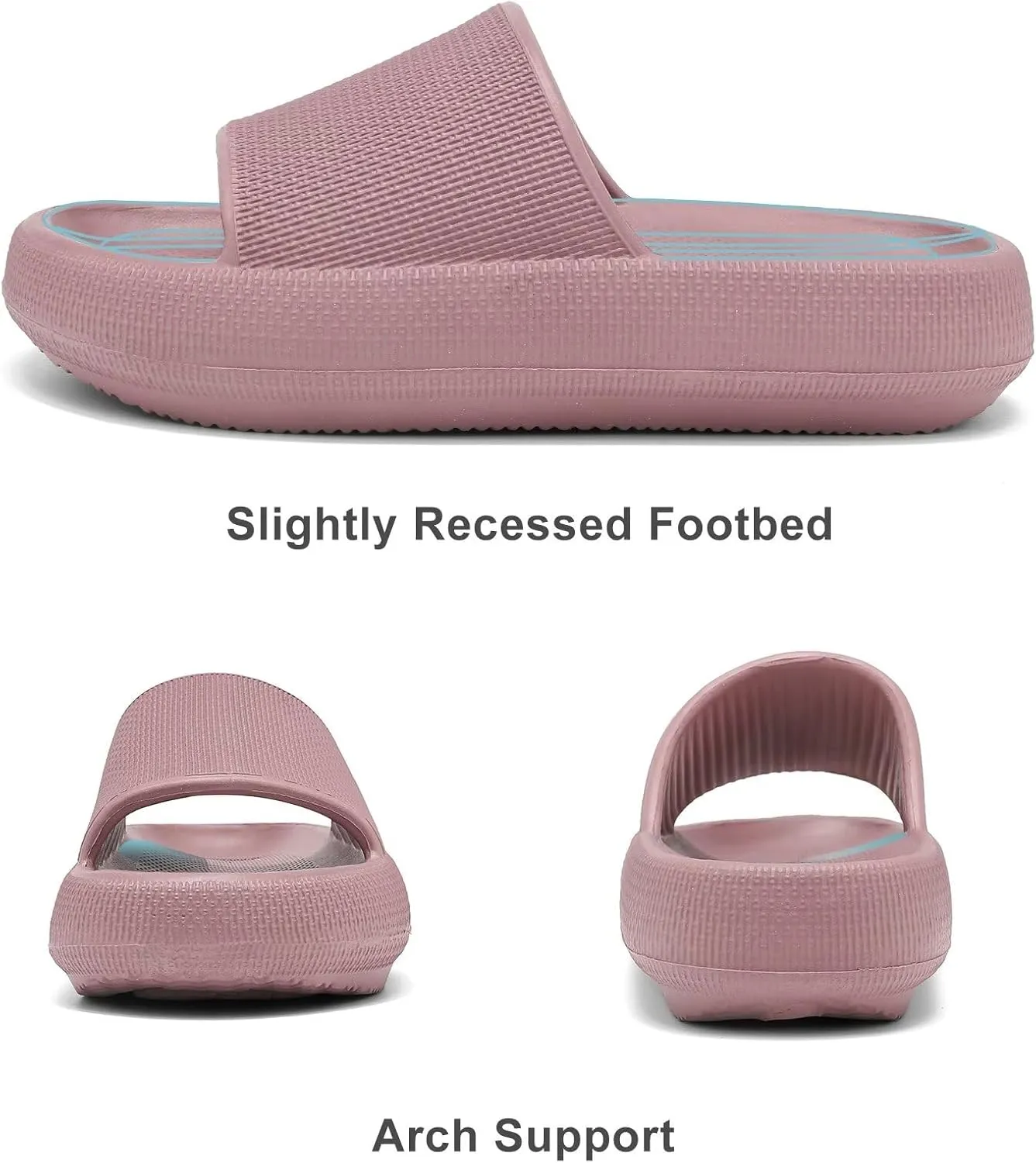 Cloud Slides for Women and Men Cushion Recovery Pillow Sandals, Memory Foam House Shower Slippers for Woman, Non-Slip Comfort Quick Drying