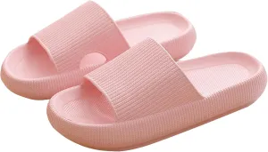 Cloud Slippers for Women and Men,Support and Cushioned Thick Sole Pillow Slippers Ultra Soft EVA Anti-slip shock absorption Flat Shower Sandals