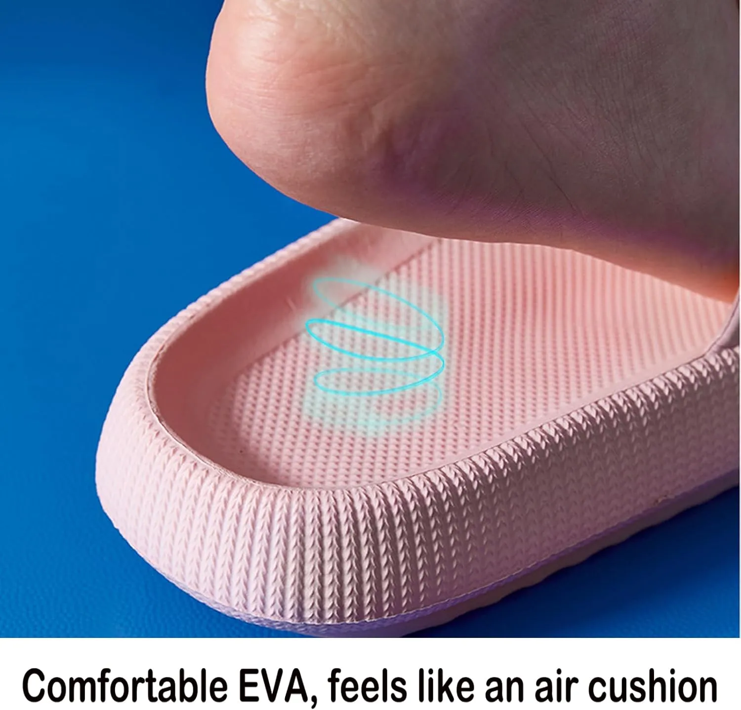 Cloud Slippers for Women and Men,Support and Cushioned Thick Sole Pillow Slippers Ultra Soft EVA Anti-slip shock absorption Flat Shower Sandals