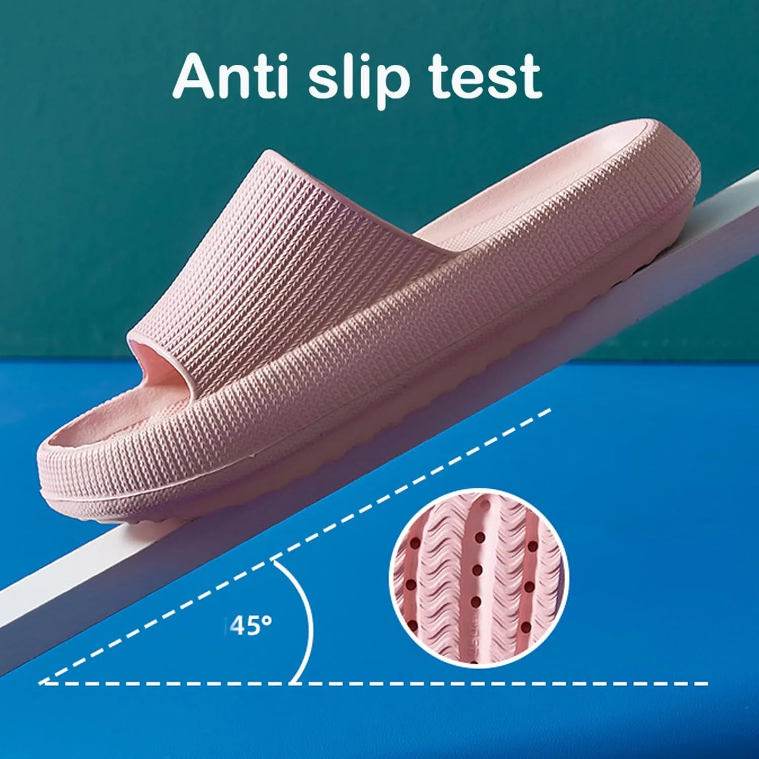 Cloud Slippers for Women and Men,Support and Cushioned Thick Sole Pillow Slippers Ultra Soft EVA Anti-slip shock absorption Flat Shower Sandals