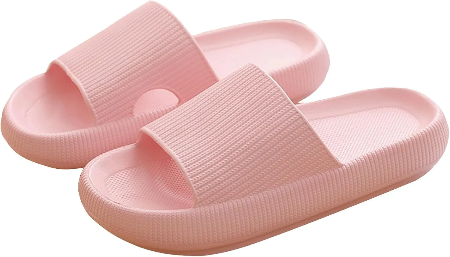 Cloud Slippers for Women and Men,Support and Cushioned Thick Sole Pillow Slippers Ultra Soft EVA Anti-slip shock absorption Flat Shower Sandals