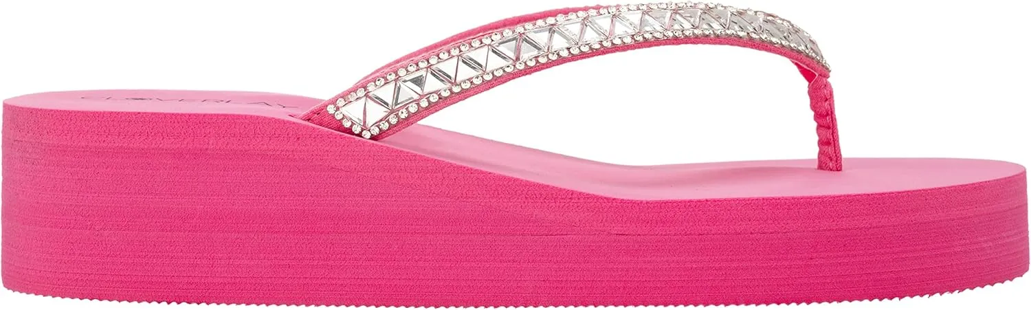 CLOVERLAY Women's Flip Flops Flat Sandals Comfortable Soft Cushion Summer Beach Thong Sandals