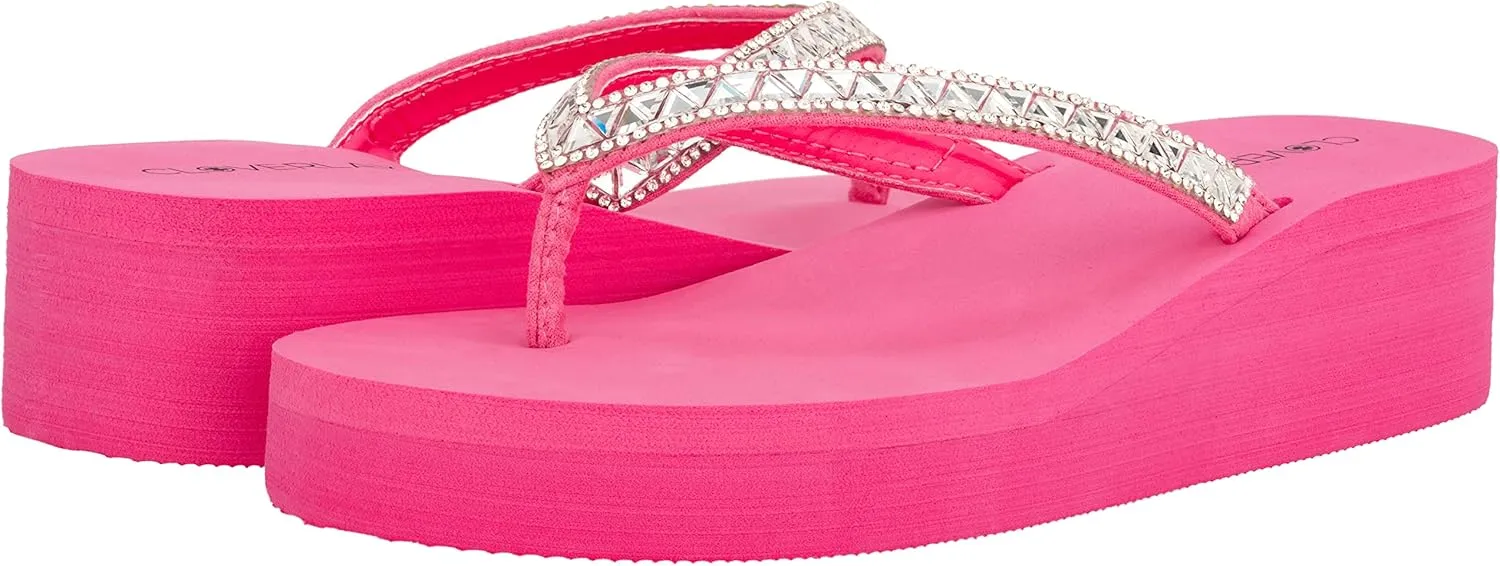 CLOVERLAY Women's Flip Flops Flat Sandals Comfortable Soft Cushion Summer Beach Thong Sandals