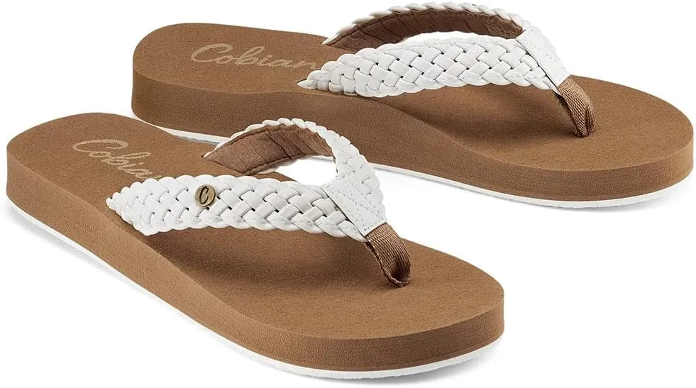 Cobian Women’s Summer Active Comfort Thick Top Sole Thong Braided Bounce Flip-Flops