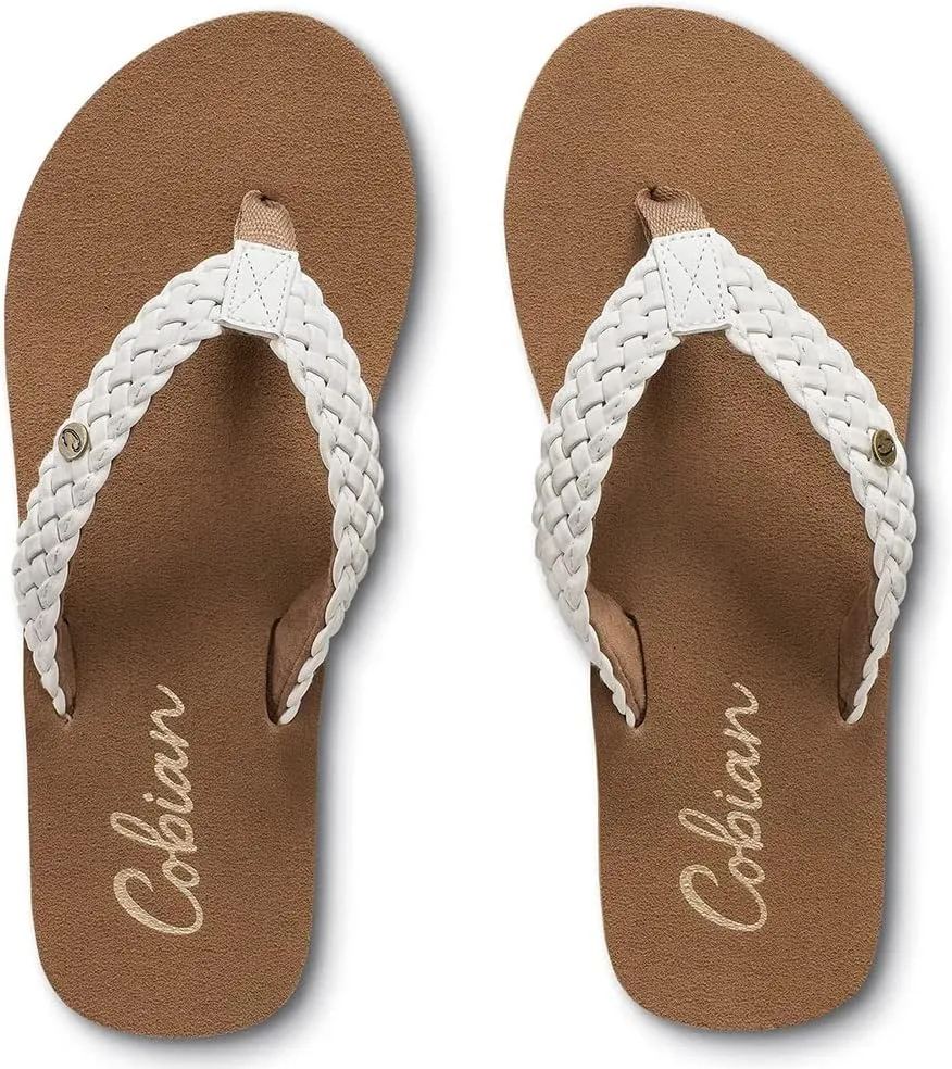 Cobian Women’s Summer Active Comfort Thick Top Sole Thong Braided Bounce Flip-Flops