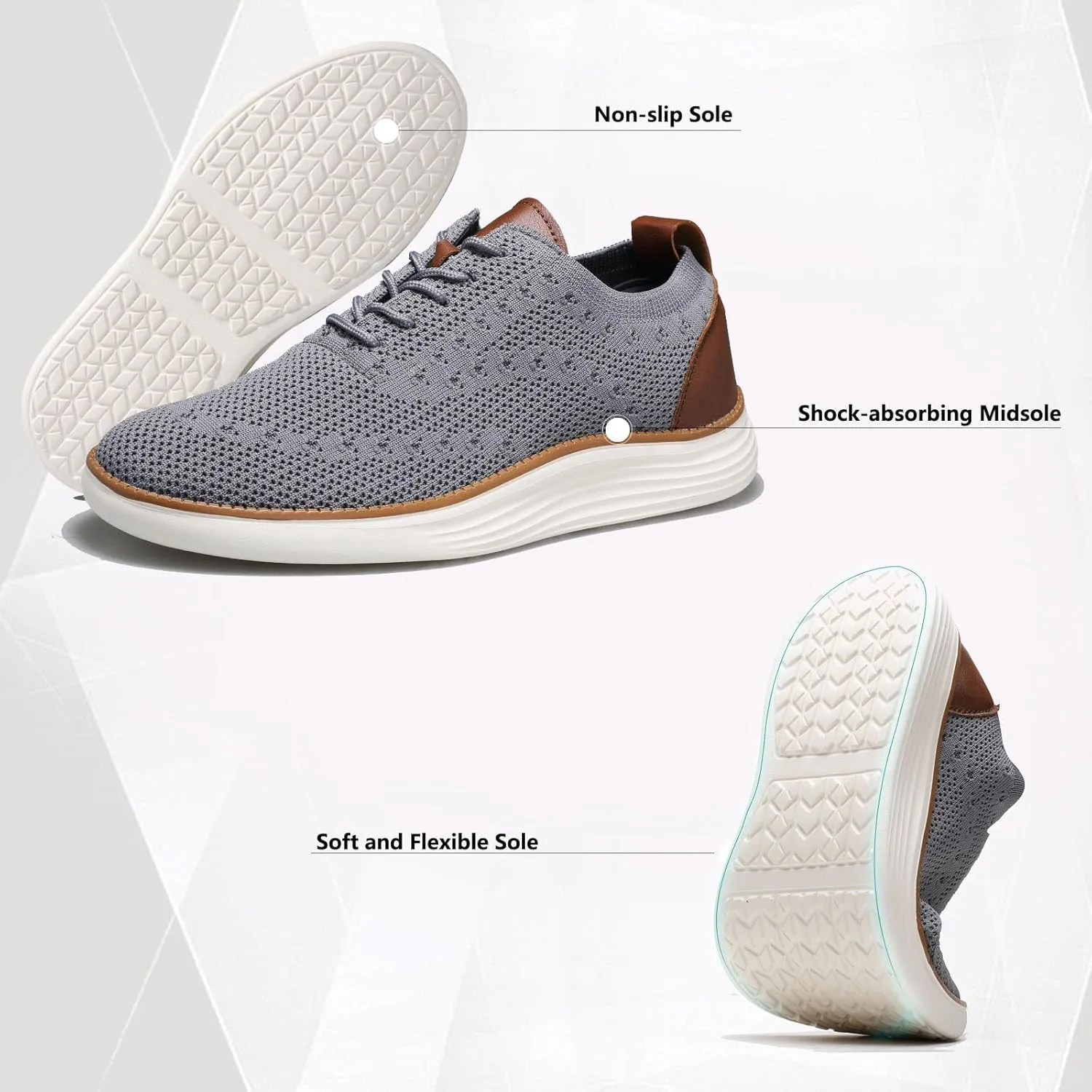 Comfortable Business Casual Shoes for Men, Fashion Mesh Dress Sneakers Shoes, Lightweight Breathable Walking Shoes