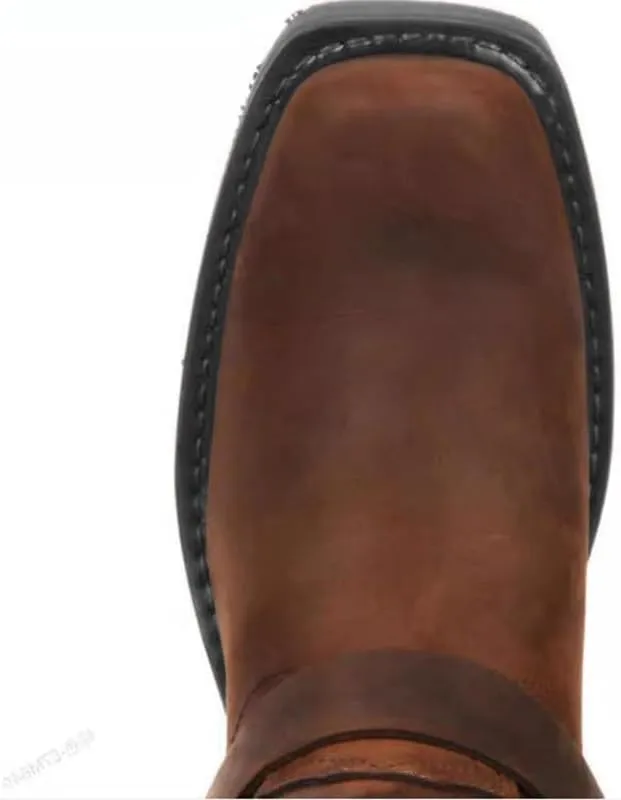 Cowboy Western Boot- Cowboy Boots for Men-Cowboy Boots Square Toe Embroidery Retro Fall Winter Traditional Boots