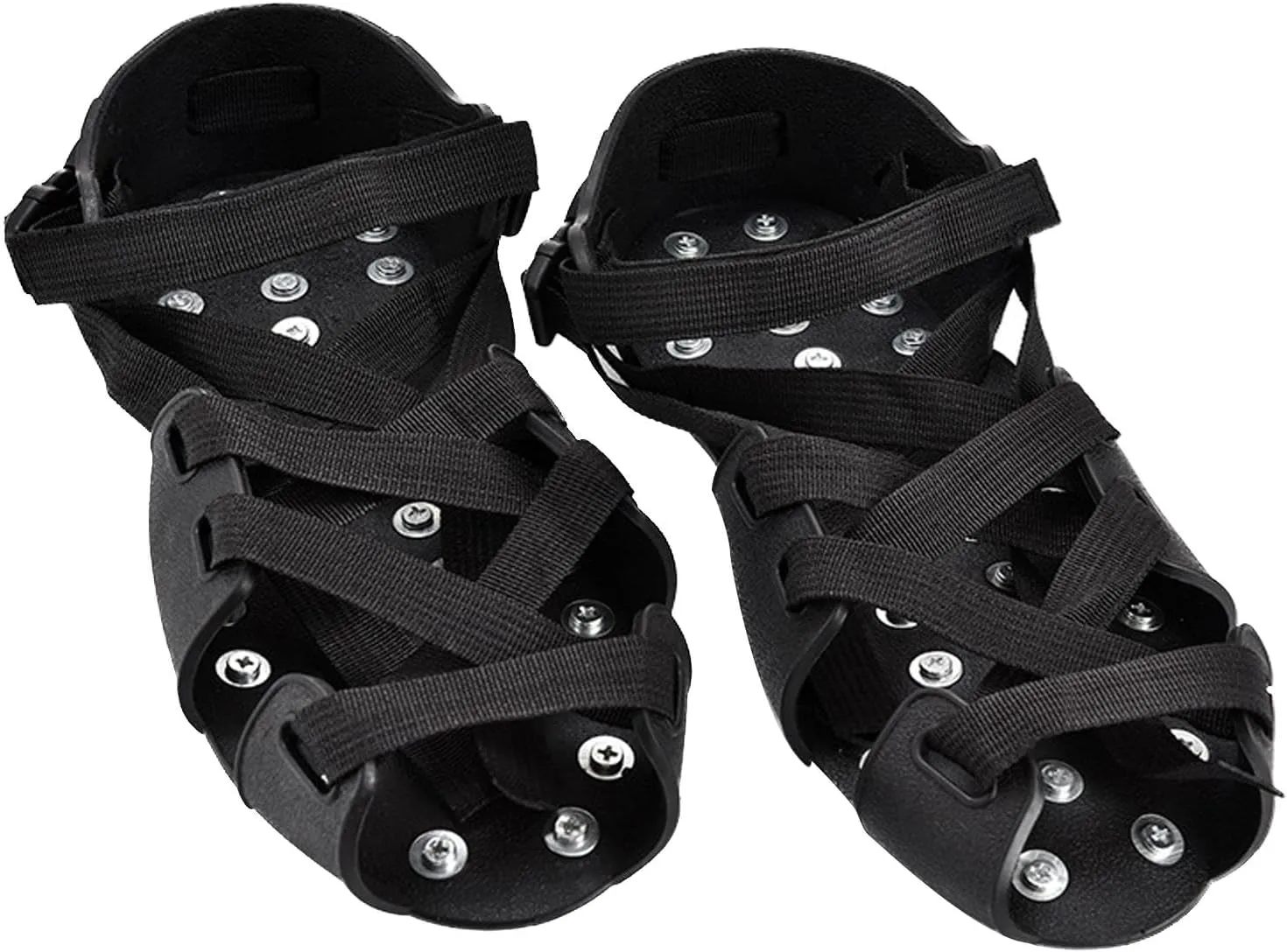 Crampons for Hiking Boots - 32-Spikes Crampons Ice Cleats | Traction Snow Grips | Mountaineering Snow Anti-Slip Shoe Covers | Winter Ice Snow Grips Traction Cleats for Walking Hiking