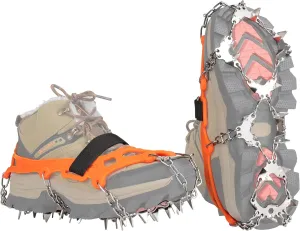 Crampons Ice Cleats Traction Snow Grips for Boots Shoes with 33 Stainless Steel Spikes Anti Slip for Walking,Hiking,Climbing,Fishing and Mountaineering