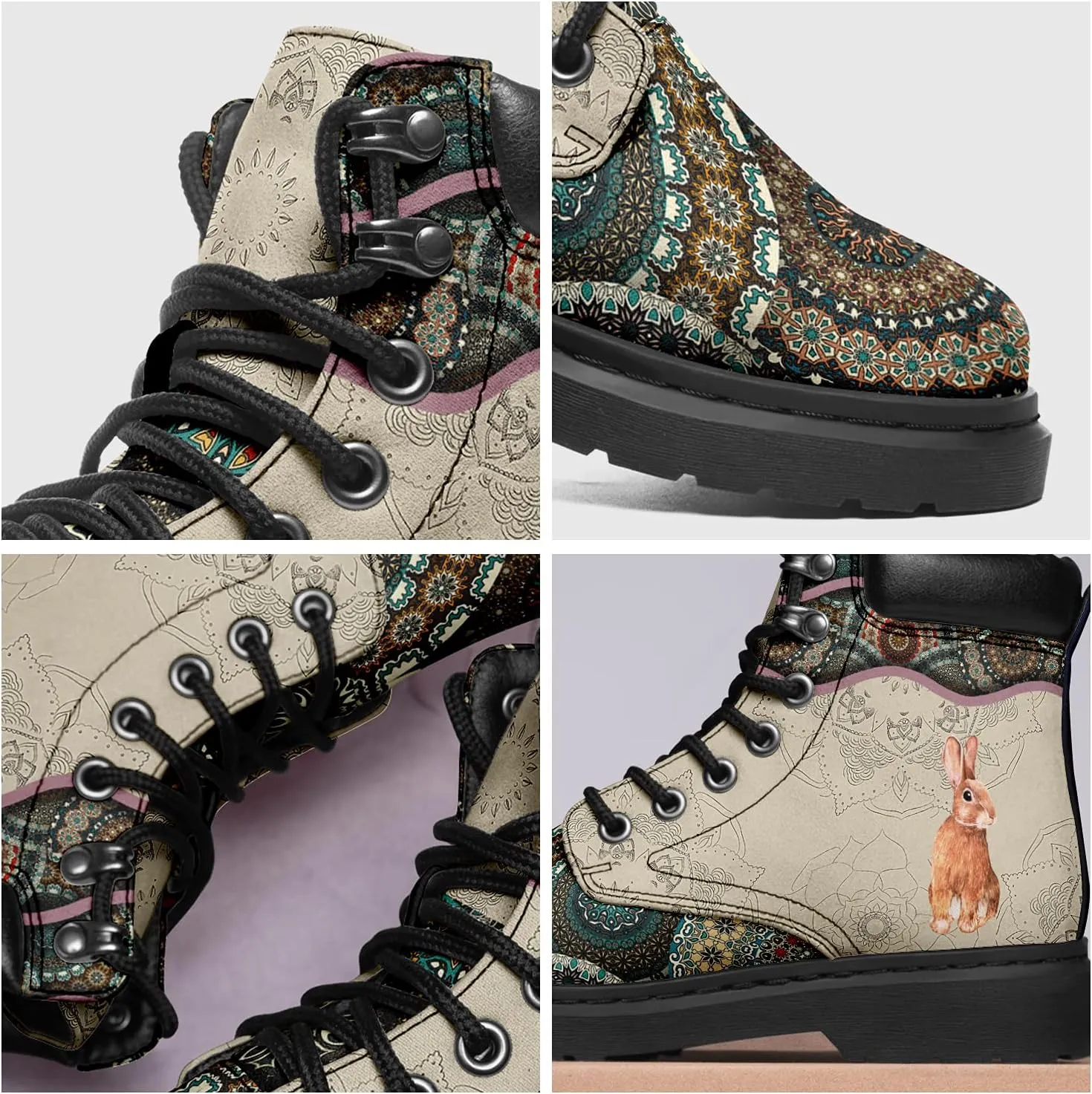 Custom Flower Mandala Animal Print Boots for Women Fashion Boots Winter Boots for Girl Lady
