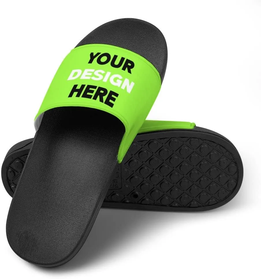 Custom Slides Slippers Personalized Casual Sandals Add Your Photo Name Design Comfortable Customized Bathroom Shoes Non Slip Shower Indoor Outdoor Beach Water Fashion Sandals Open Toe for Men Women