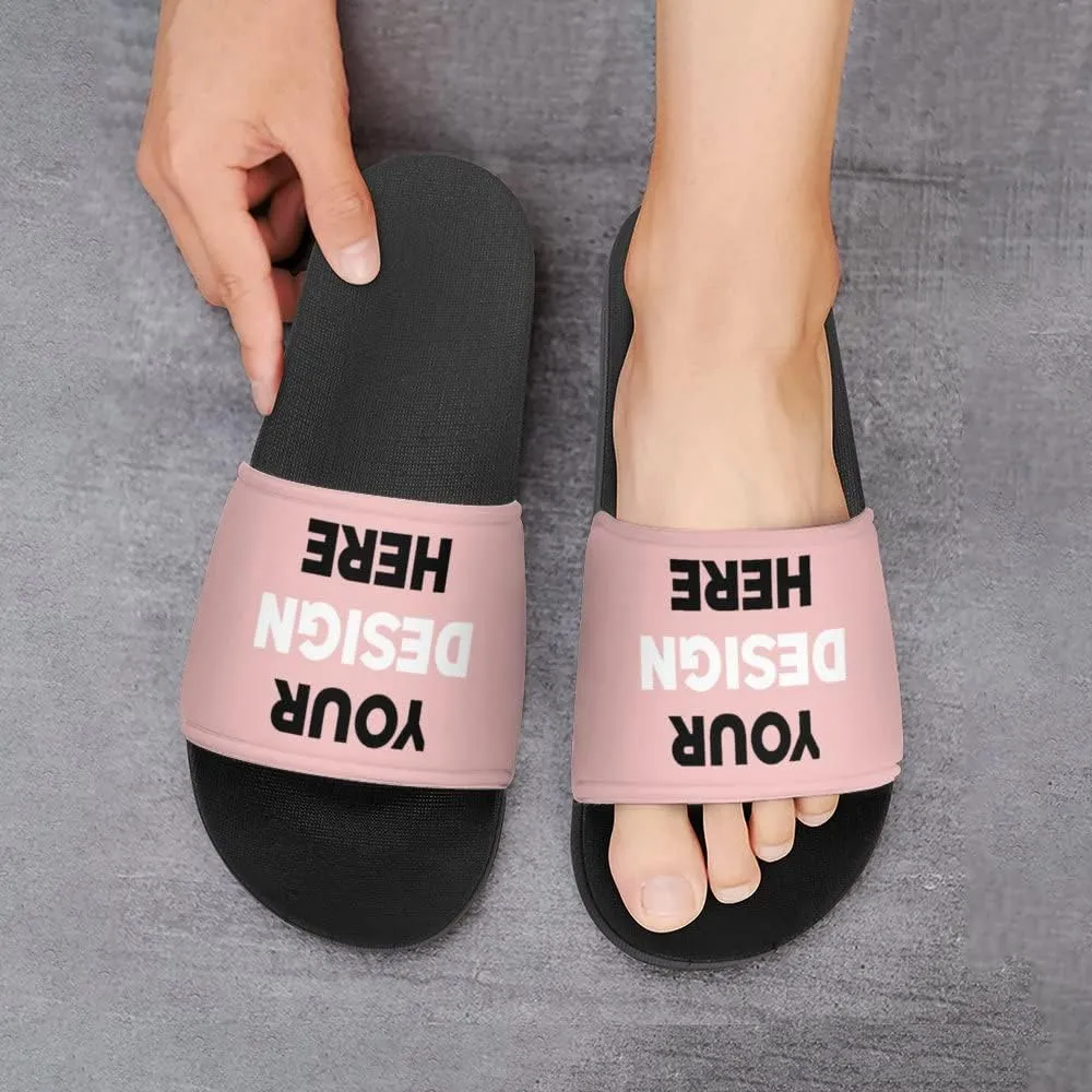 Custom Slides Slippers Personalized Casual Sandals Add Your Photo Name Design Comfortable Customized Bathroom Shoes Non Slip Shower Indoor Outdoor Beach Water Fashion Sandals Open Toe for Men Women