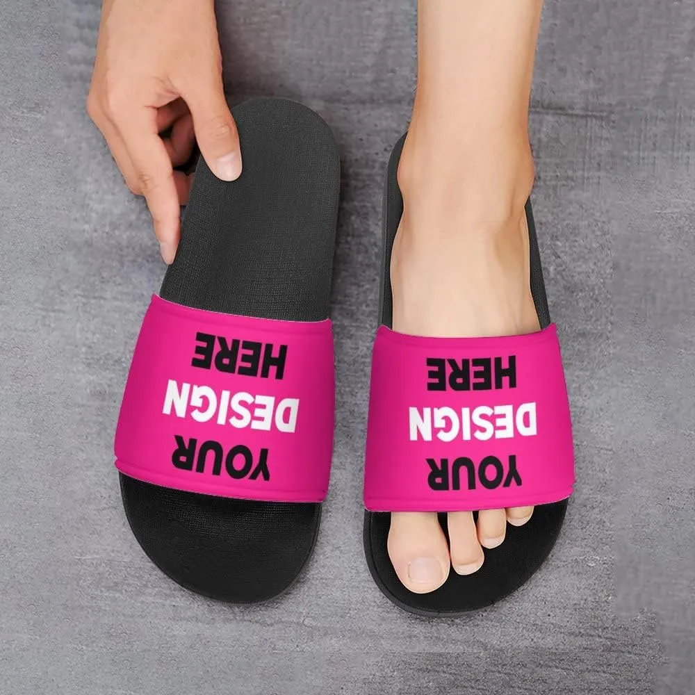 Custom Slides Slippers Personalized Casual Sandals Add Your Photo Name Design Comfortable Customized Bathroom Shoes Non Slip Shower Indoor Outdoor Beach Water Fashion Sandals Open Toe for Men Women