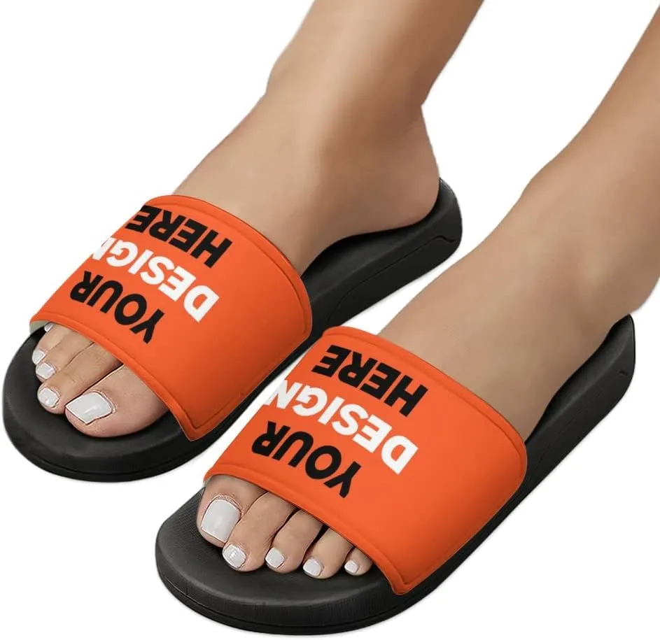 Custom Slides Slippers Personalized Casual Sandals Add Your Photo Name Design Comfortable Customized Bathroom Shoes Non Slip Shower Indoor Outdoor Beach Water Fashion Sandals Open Toe for Men Women