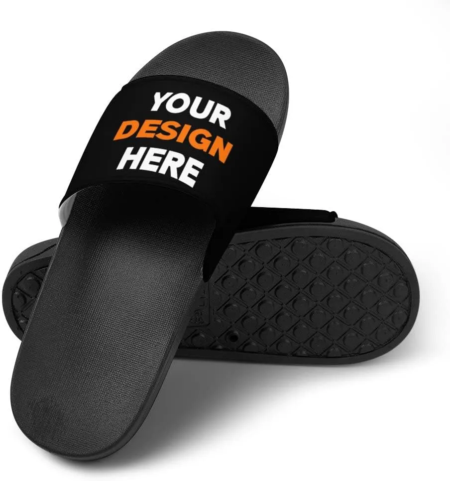 Custom Slides Slippers Personalized Casual Sandals Add Your Photo Name Design Comfortable Customized Bathroom Shoes Non Slip Shower Indoor Outdoor Beach Water Fashion Sandals Open Toe for Men Women