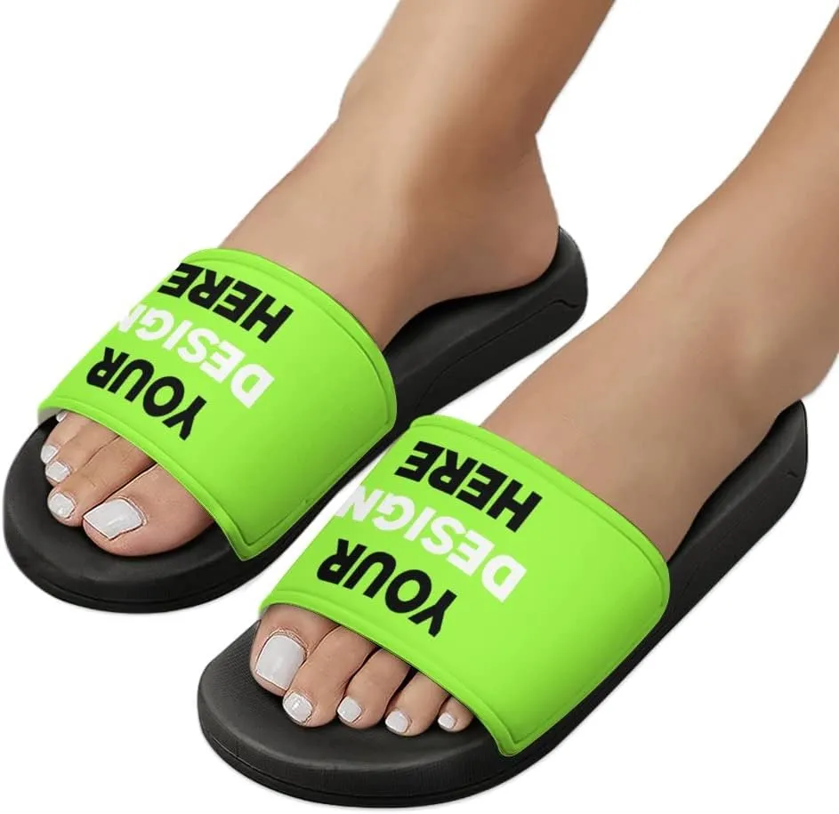 Custom Slides Slippers Personalized Casual Sandals Add Your Photo Name Design Comfortable Customized Bathroom Shoes Non Slip Shower Indoor Outdoor Beach Water Fashion Sandals Open Toe for Men Women