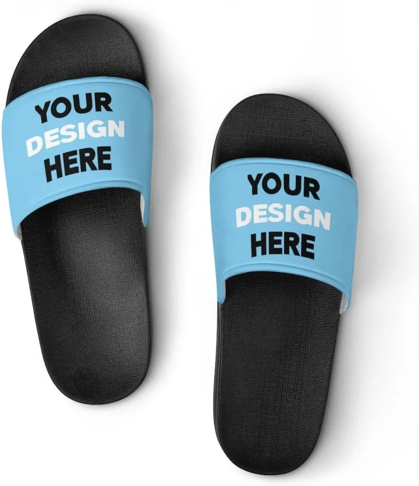 Custom Slides Slippers Personalized Casual Sandals Add Your Photo Name Design Comfortable Customized Bathroom Shoes Non Slip Shower Indoor Outdoor Beach Water Fashion Sandals Open Toe for Men Women