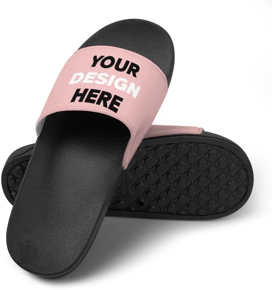 Custom Slides Slippers Personalized Casual Sandals Add Your Photo Name Design Comfortable Customized Bathroom Shoes Non Slip Shower Indoor Outdoor Beach Water Fashion Sandals Open Toe for Men Women