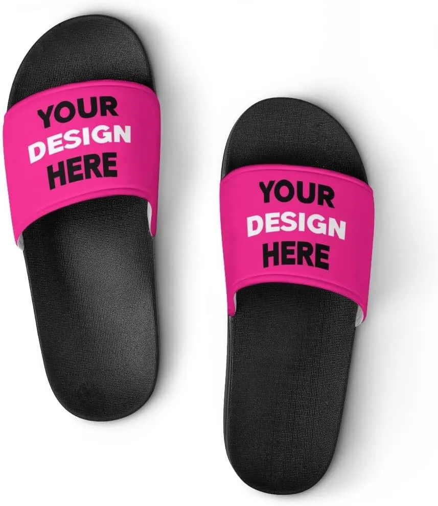 Custom Slides Slippers Personalized Casual Sandals Add Your Photo Name Design Comfortable Customized Bathroom Shoes Non Slip Shower Indoor Outdoor Beach Water Fashion Sandals Open Toe for Men Women
