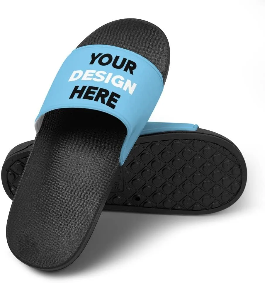 Custom Slides Slippers Personalized Casual Sandals Add Your Photo Name Design Comfortable Customized Bathroom Shoes Non Slip Shower Indoor Outdoor Beach Water Fashion Sandals Open Toe for Men Women