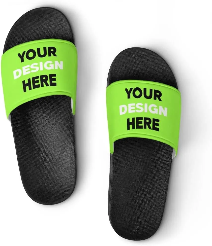 Custom Slides Slippers Personalized Casual Sandals Add Your Photo Name Design Comfortable Customized Bathroom Shoes Non Slip Shower Indoor Outdoor Beach Water Fashion Sandals Open Toe for Men Women