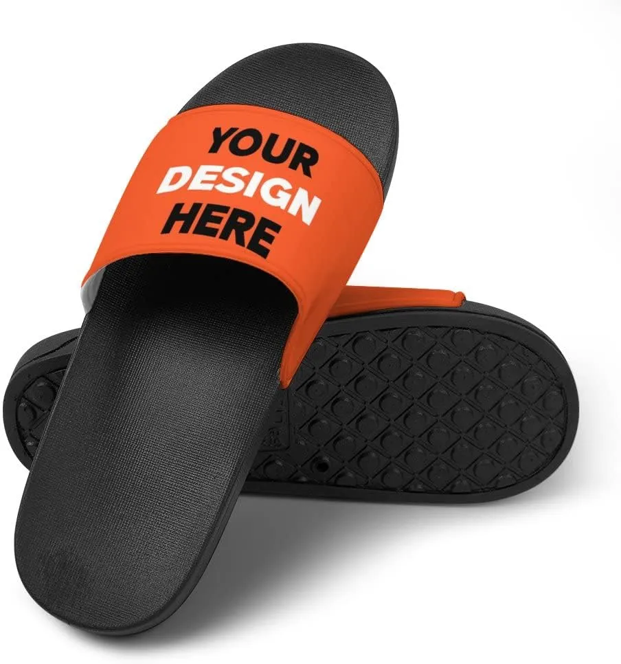 Custom Slides Slippers Personalized Casual Sandals Add Your Photo Name Design Comfortable Customized Bathroom Shoes Non Slip Shower Indoor Outdoor Beach Water Fashion Sandals Open Toe for Men Women