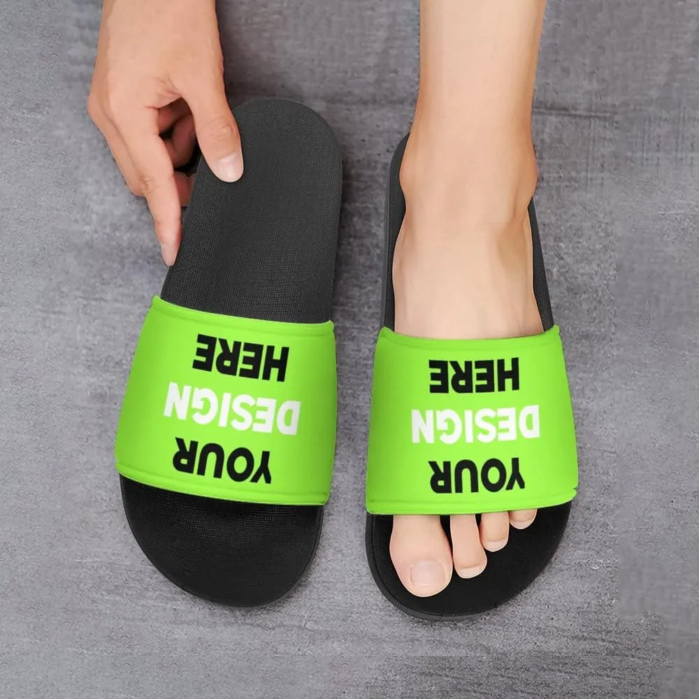 Custom Slides Slippers Personalized Casual Sandals Add Your Photo Name Design Comfortable Customized Bathroom Shoes Non Slip Shower Indoor Outdoor Beach Water Fashion Sandals Open Toe for Men Women