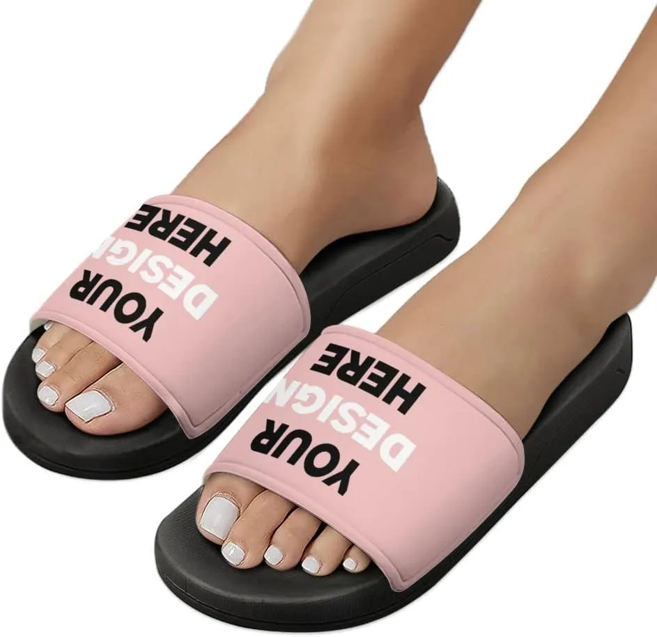Custom Slides Slippers Personalized Casual Sandals Add Your Photo Name Design Comfortable Customized Bathroom Shoes Non Slip Shower Indoor Outdoor Beach Water Fashion Sandals Open Toe for Men Women