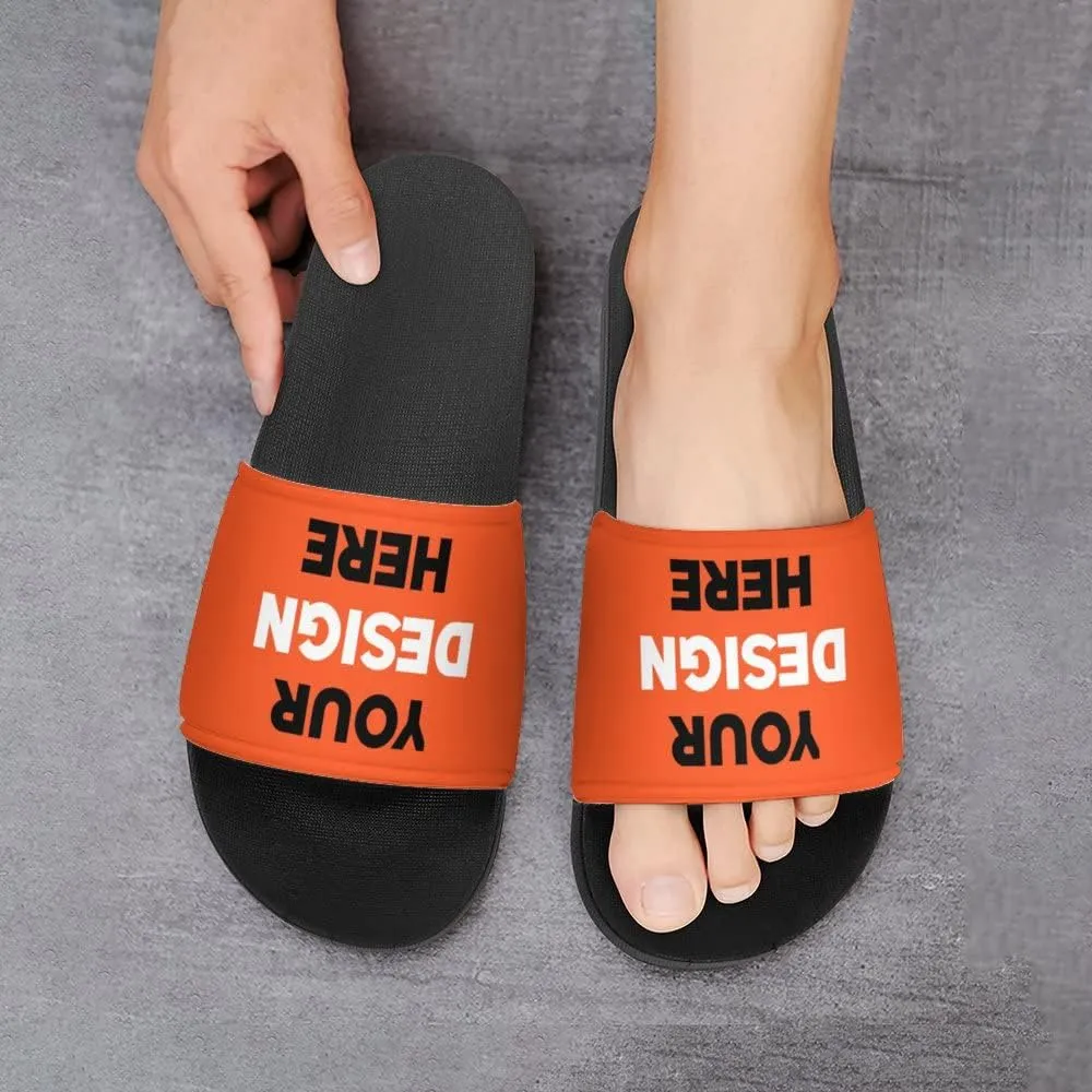 Custom Slides Slippers Personalized Casual Sandals Add Your Photo Name Design Comfortable Customized Bathroom Shoes Non Slip Shower Indoor Outdoor Beach Water Fashion Sandals Open Toe for Men Women