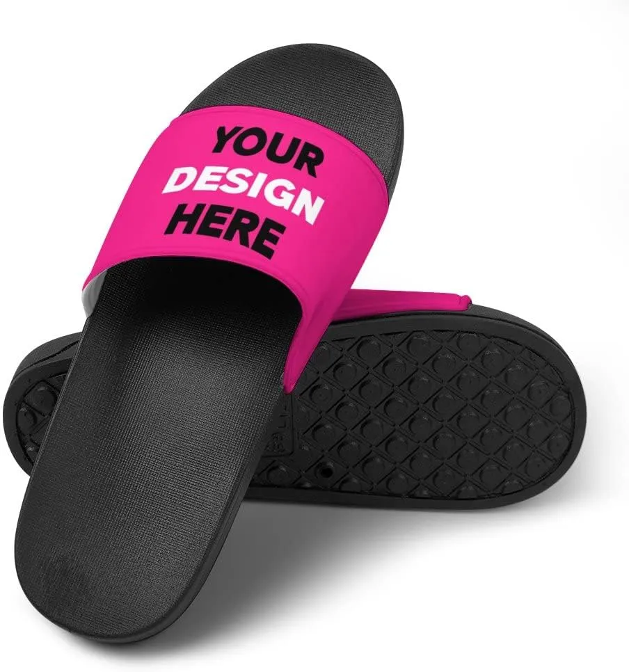 Custom Slides Slippers Personalized Casual Sandals Add Your Photo Name Design Comfortable Customized Bathroom Shoes Non Slip Shower Indoor Outdoor Beach Water Fashion Sandals Open Toe for Men Women