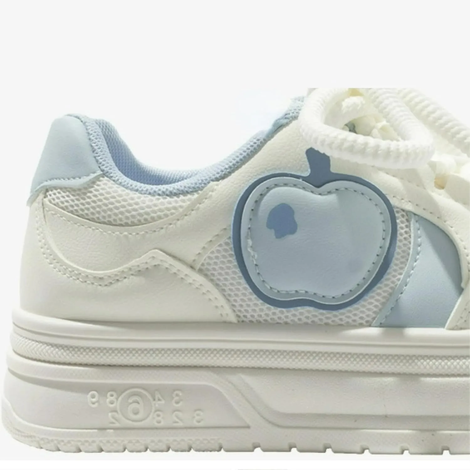Cute Apple Sneakers for Women Lace-Up Platforms Cartoon Girl Cat & Fish Skate Shoes Thick Sole Height Increase Walking Cute Shoes
