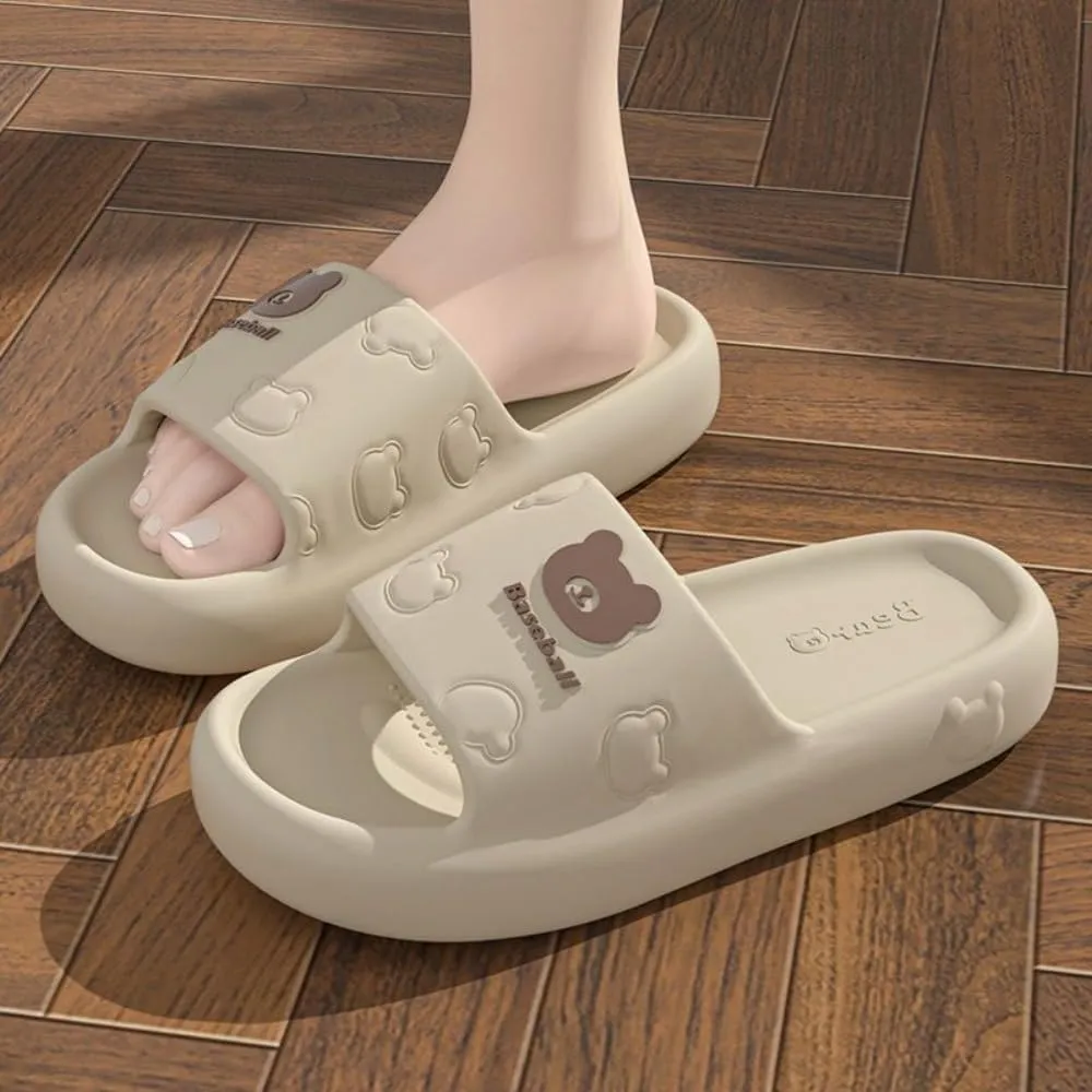 Cute Bear Slippers For Women Summer Feeling Soft Platform Non-Slip Sandals Antislip Indoor Outdoor Slippers kawaii Gifts for Women Men
